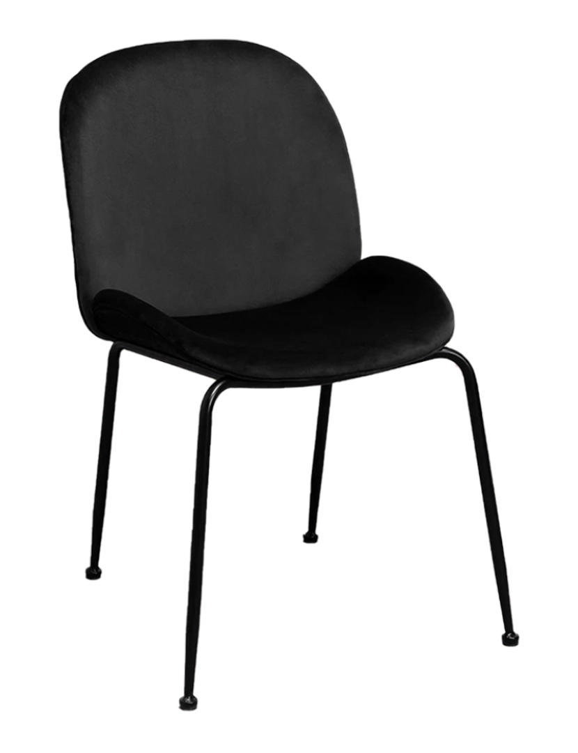 CH - Cadeira Modern Veludo Metal Preta