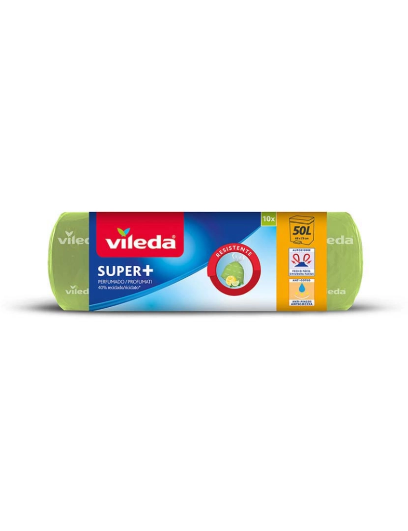 Vileda -  Saco Lixo Super + Perfumado Limão 50L (10 Un) 