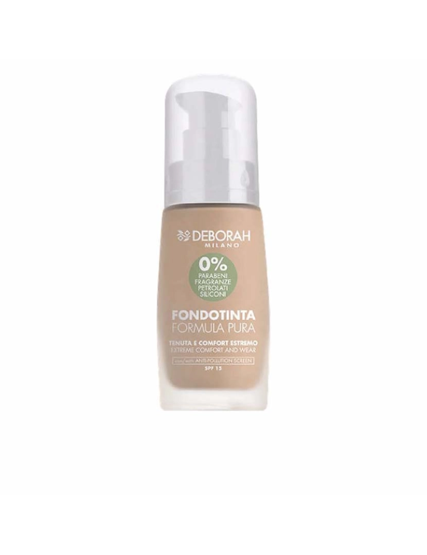 Deborah - Base Fundo Fluido Spf15 #2-Beige Formula Pura 30 Ml