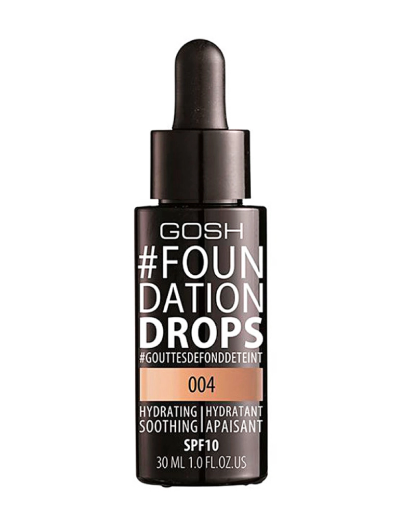 Gosh - Base Hidratação #Foundation Drops Spf10 #004-Natural 30Ml