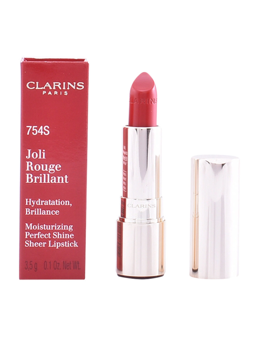 Clarins - Batom Joli Rouge Brilhante Hidratação #754S-Deep Red 3,5Gr