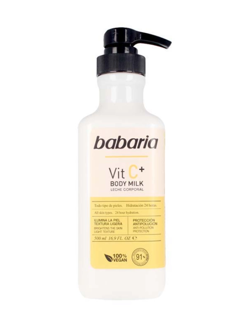 Babaria - Leite corporal + Vitamina C  100% Vegan 500 Ml