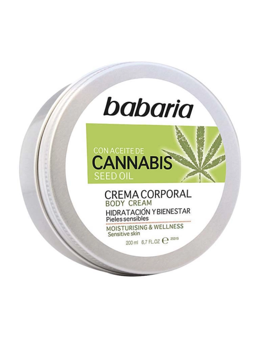Babaria - Creme Corporal Cannabis Hidratação e Bem-estar 200Ml