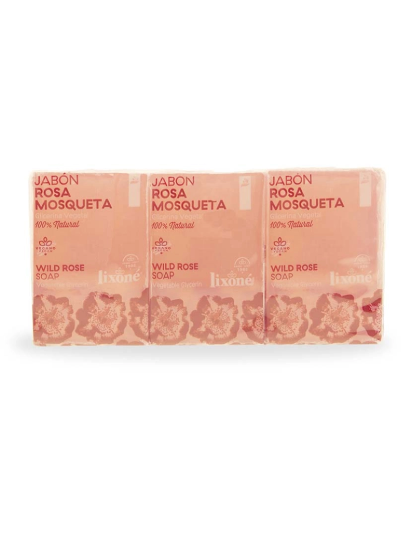 Lixone - Sabão Pele Sensível Rosa Mosqueta 3x125Gr