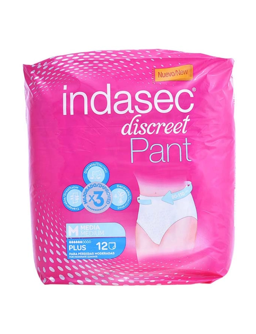 Indasec - Cueca Tam.Médio Pant Plus 12Uds 