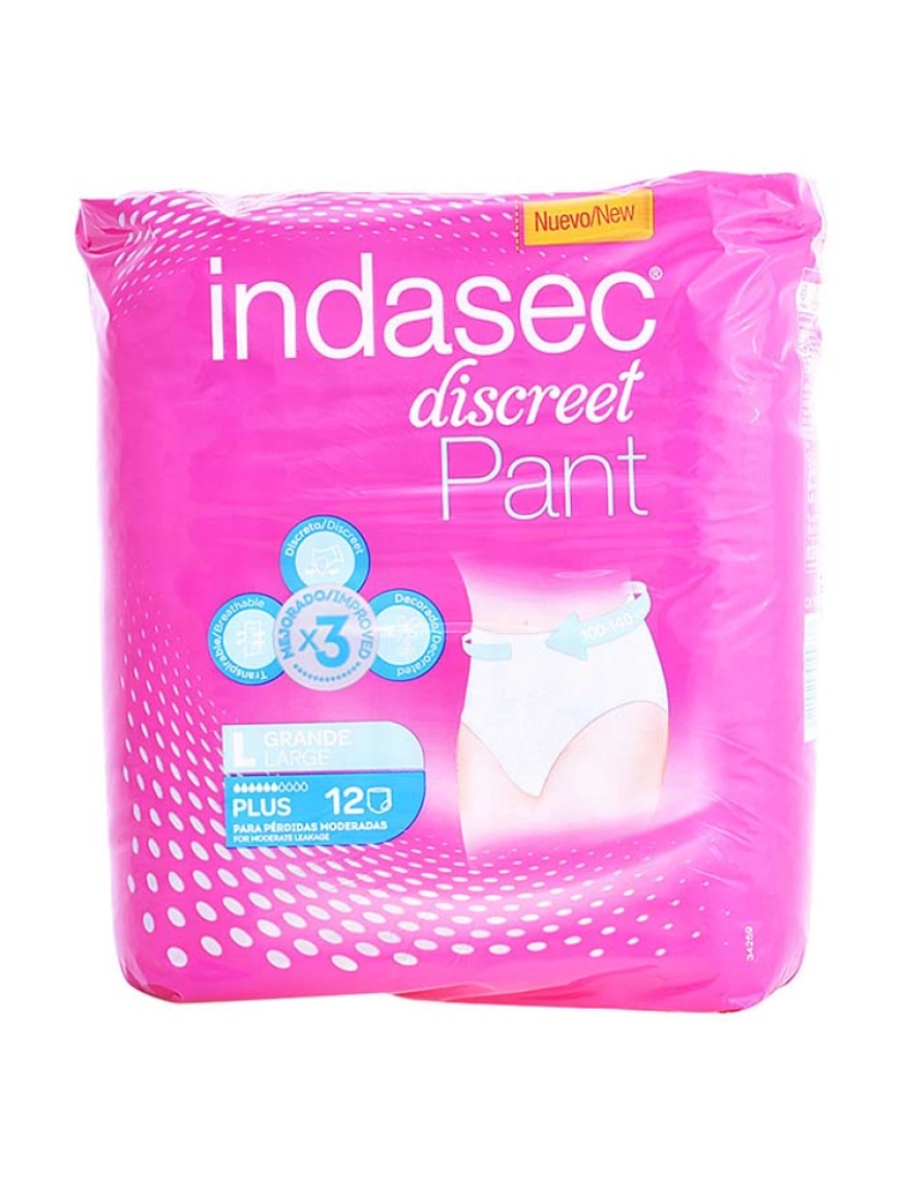 Indasec - Indasec Cueca Tamanho Grande  Pant Plus 12Uds 