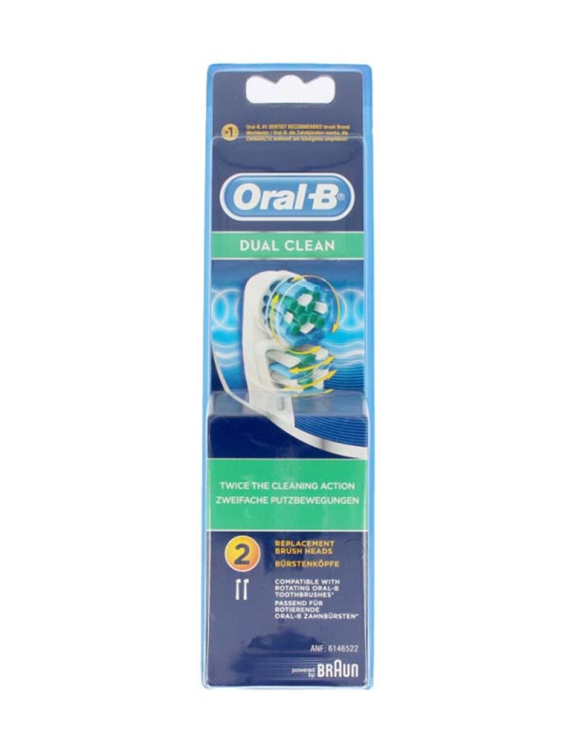 Oral-B - Cabeças Escova de Dentes Dual Clean 2Uds