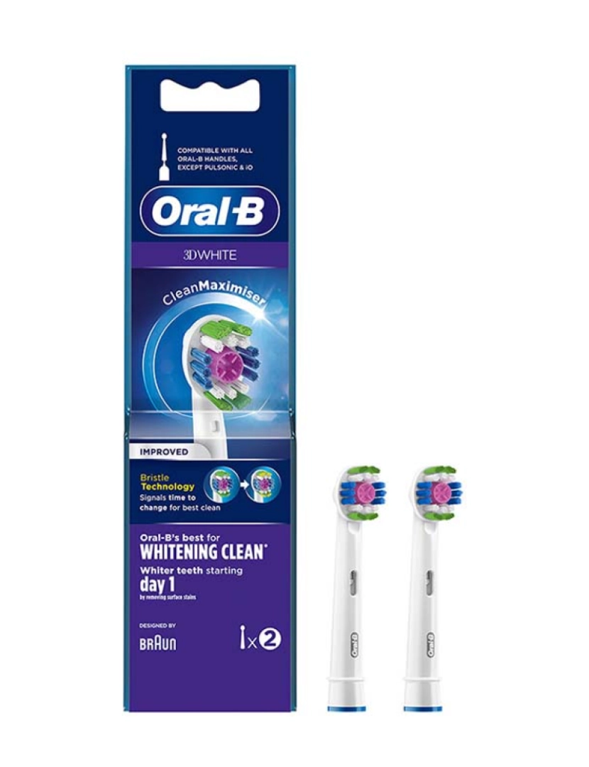 Oral-B - Cabeças Escova de Dentes 3D White Whitening Clean 2Uds