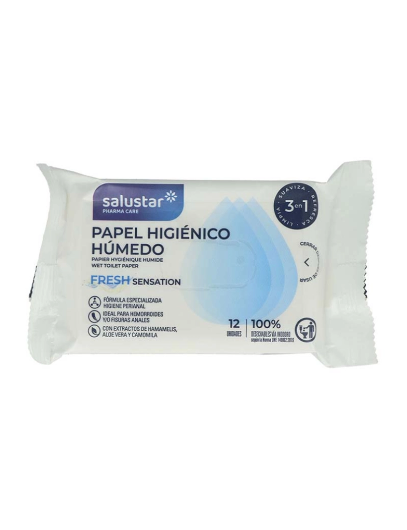 Salustar - Toalhitas Hemorróidas E Fissuras 100% Natural Higiene Anal 12 U