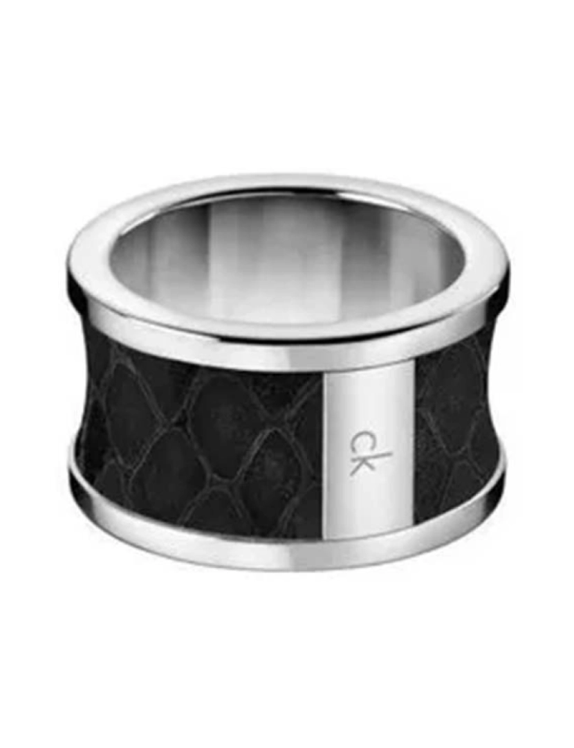 Calvin Klein - Anel Ring Spellbo Sstpo/Preto Lea Imit Pyth 07