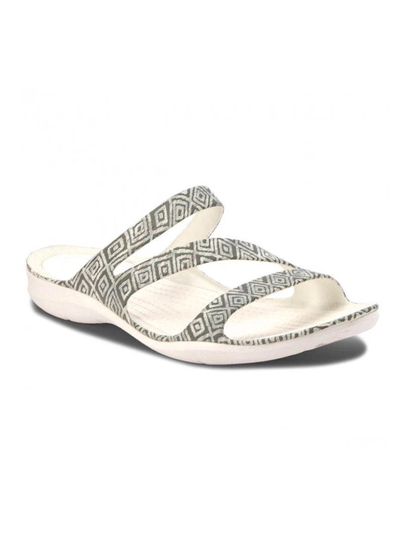 Crocs - Crocs Swiftwater Graphic Sandal W Cinza Diamond E Branco 
