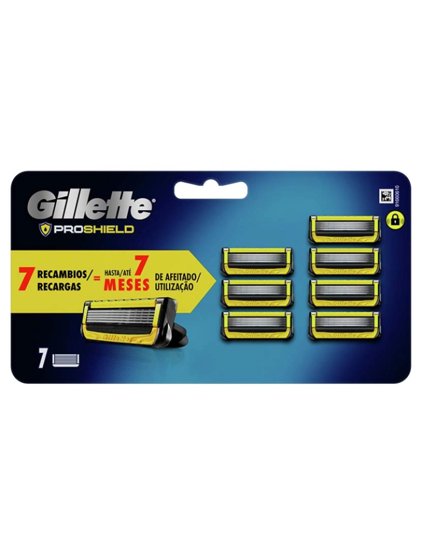 Gillette - Lâminas Máquina Barbear ProShield 7Uds