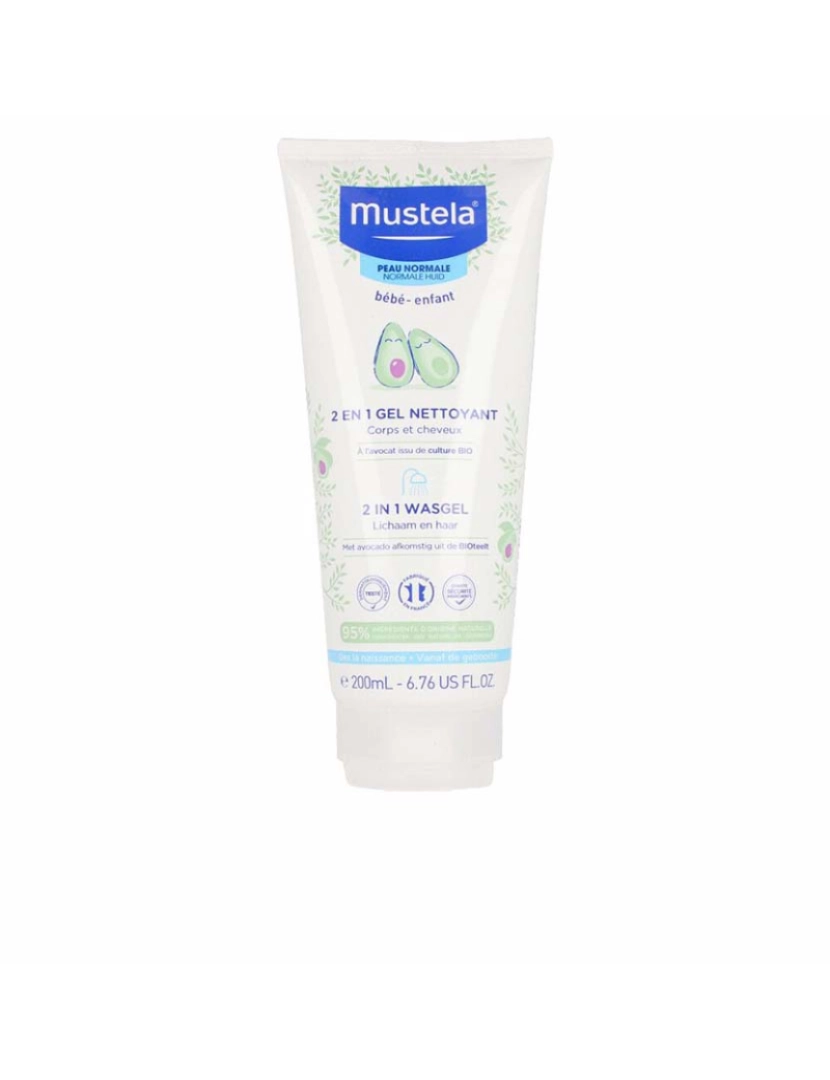 Mustela - Gel de limepza  2 em 1 para cabelo e corpo - Bebé 200 Ml