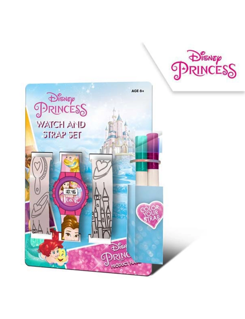 Princess - Relógio Digital Bracelete Para Pintar Princesas