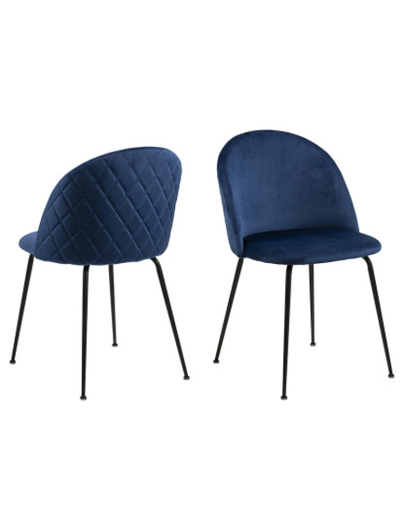 Actona Company - Cadeira de Jantar Louise Azul Escuro