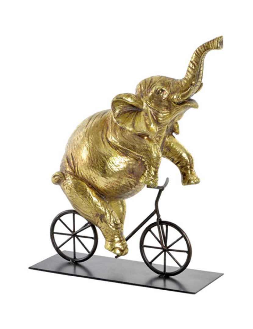 It - Figura Resina Metal Elefante Dourado