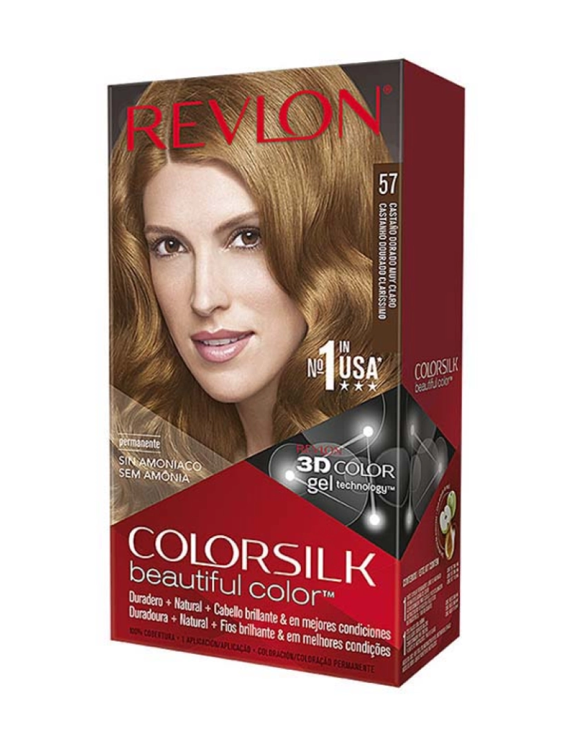 Revlon - Tinta de Cabelo Colorsilk 57-Castanho Dourado Muito Claro