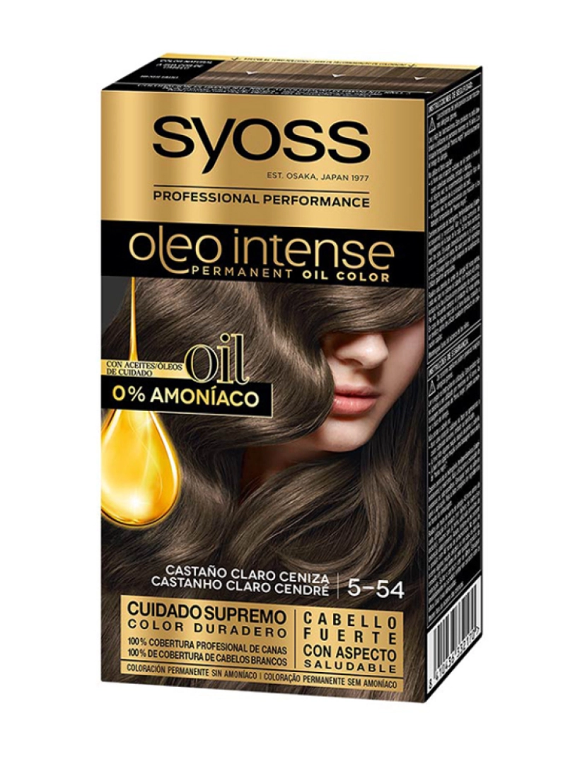 Syoss - Tinta s/ Amoníaco Olio Intense #5.54-Castanho Claro Cinza 5pçs