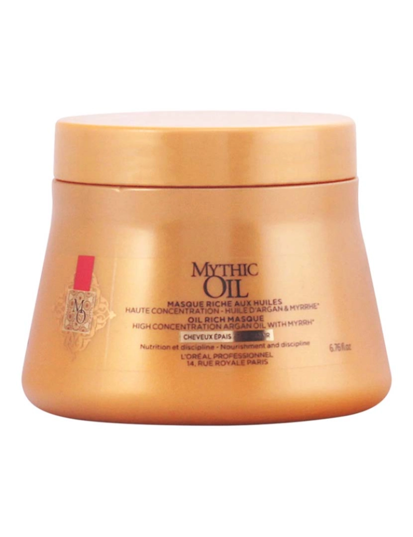 L'Oréal - Máscara c/ Óleo Argão & Myrrh Cabelo Grosso Mythic Oil 200Ml