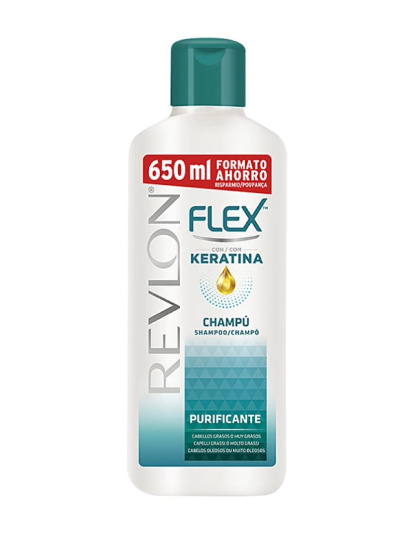 Revlon - Champô Purificante Cabelo Oleoso Flex Keratin 650Ml
