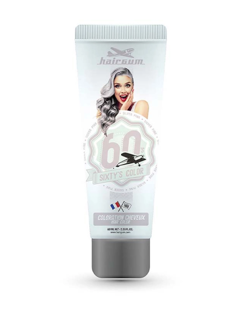 Hairgun - Sixty´S Color Hair Color #Silver Pink