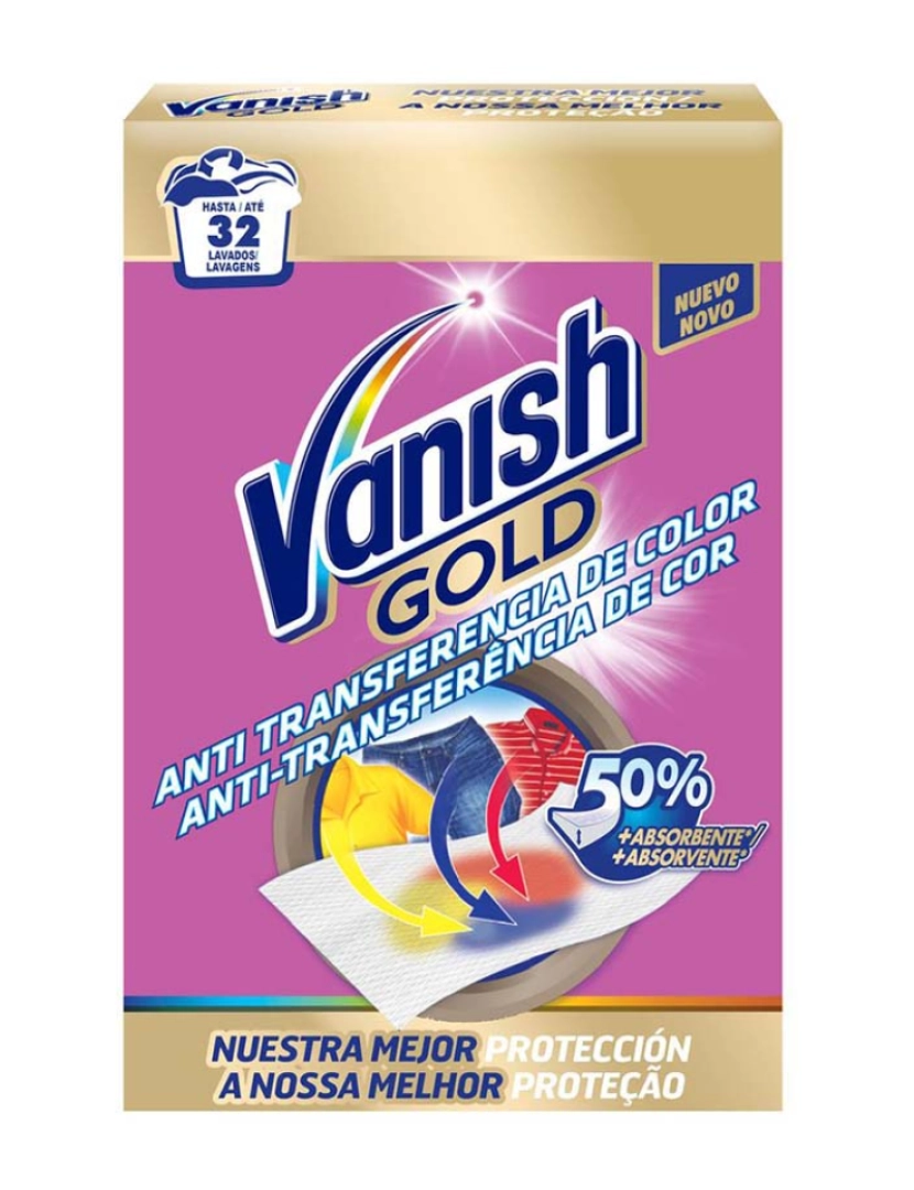 Vanish - Toalhitas Anti Transferência Cores Vanish Gold 32 Un