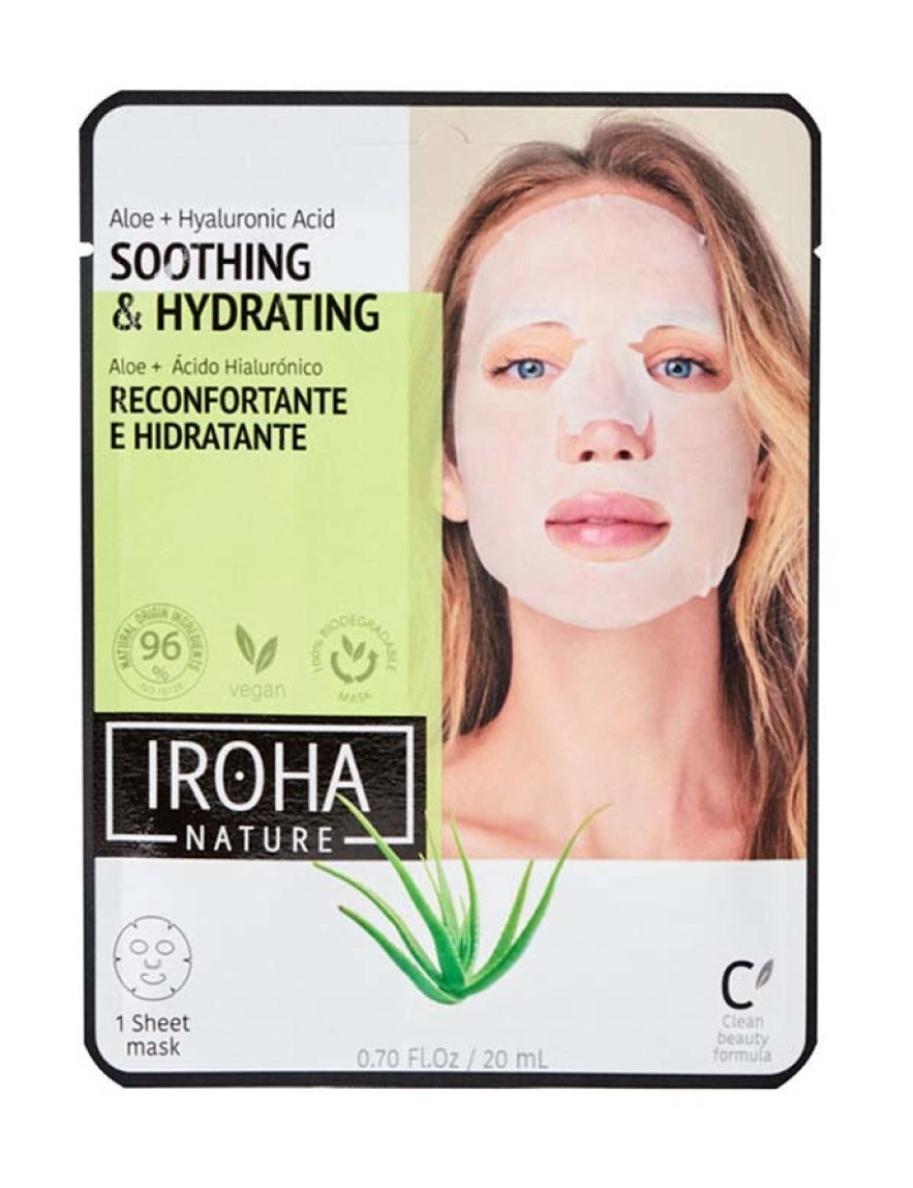 Iroha - Tissue Máscara Moisturizing Aloe + Green Tea + Ginseng + Há