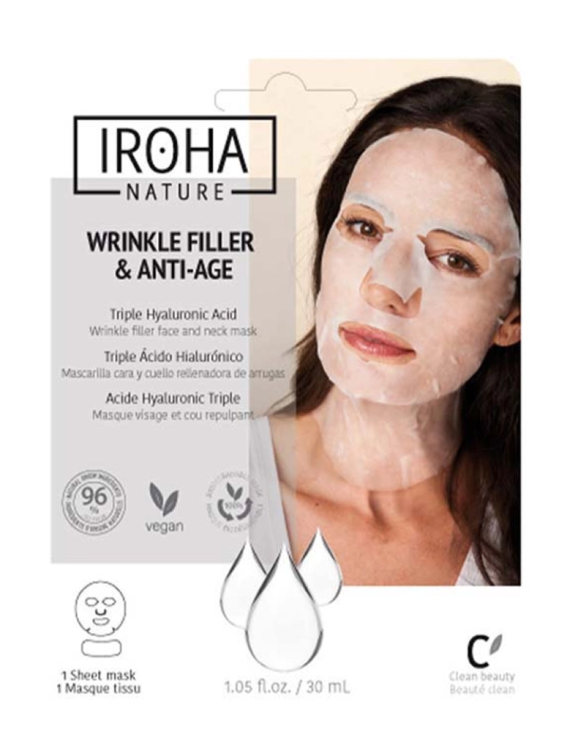 Iroha - Máscara Preenchedora de rugas e anti-rugas para rosto e pescoço 30