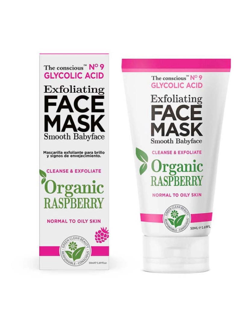 The Conscious - Glycolic Acid Exfoliating Face Máscara Organic Raspberry 50 Ml