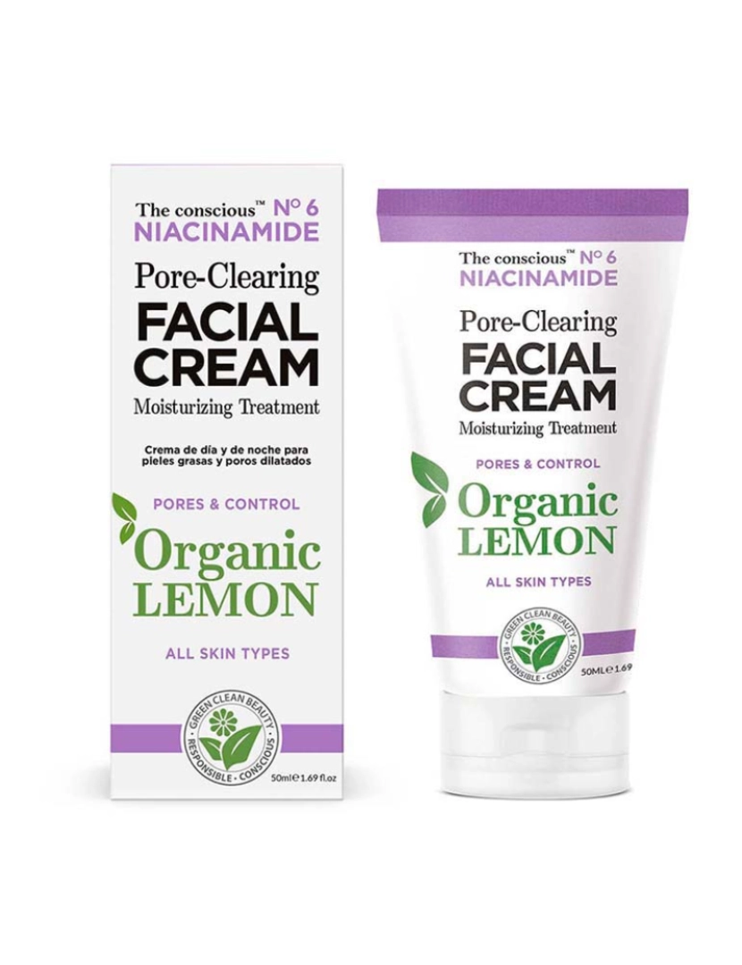 The Conscious - Niacinamide Pore-Clearing Facial Creme Organic Lemon 50 Ml