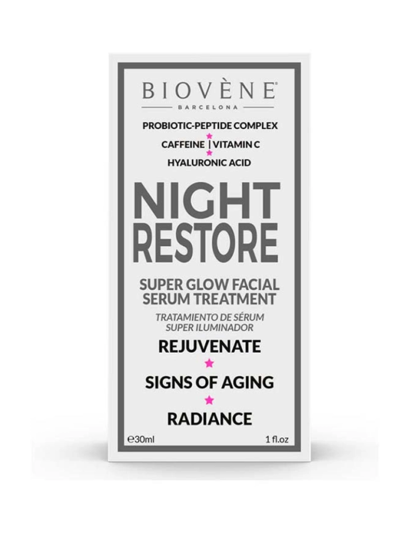 Biovenè - Night Restore Super Glow Facial Serum Tratamento 30 Ml