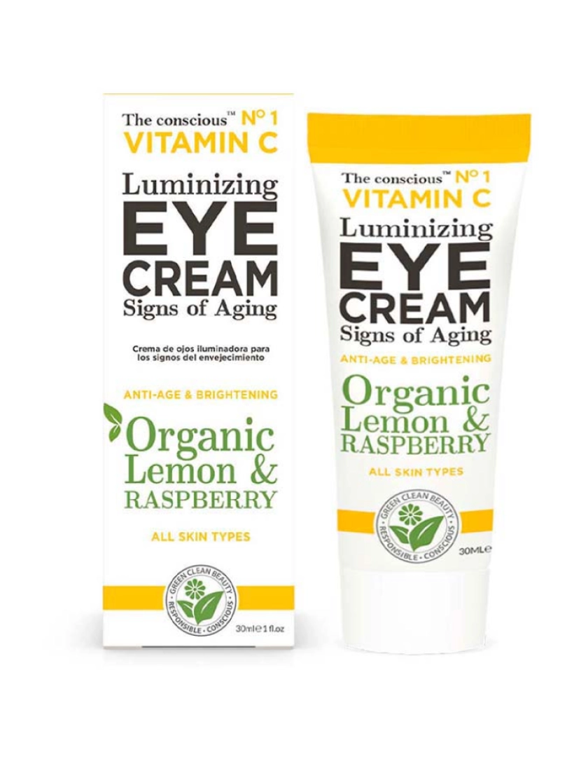 The Conscious - Vitamin C Luminizing Creme olhos Organic Lemon & Raspberry 30 Ml