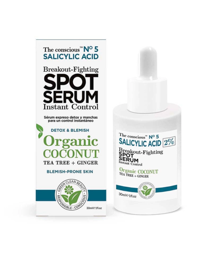 The Conscious - Salicylic Acid Breakout-Fighting Spot Serum Organic Coconut 30 Ml