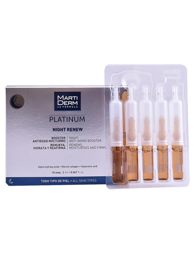 Martiderm - Ampolas Noturnas Platinum Night Renew 10x2Ml