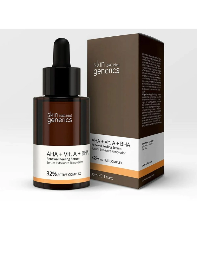 Skin Generics - Aha + Vit A + Bha 32% Sérum Peeling Renovador 30 Ml