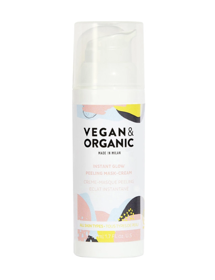 Vegan & Organic - Máscara-Creme Todos Tipos de Pele Instant Glow Peeling 50Ml