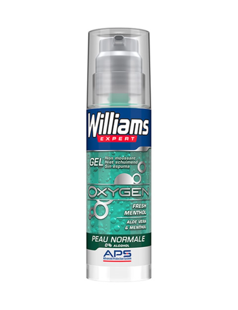 Williams - Gel de Barbear Pele Normal Expert Oxygen 0% Álcool