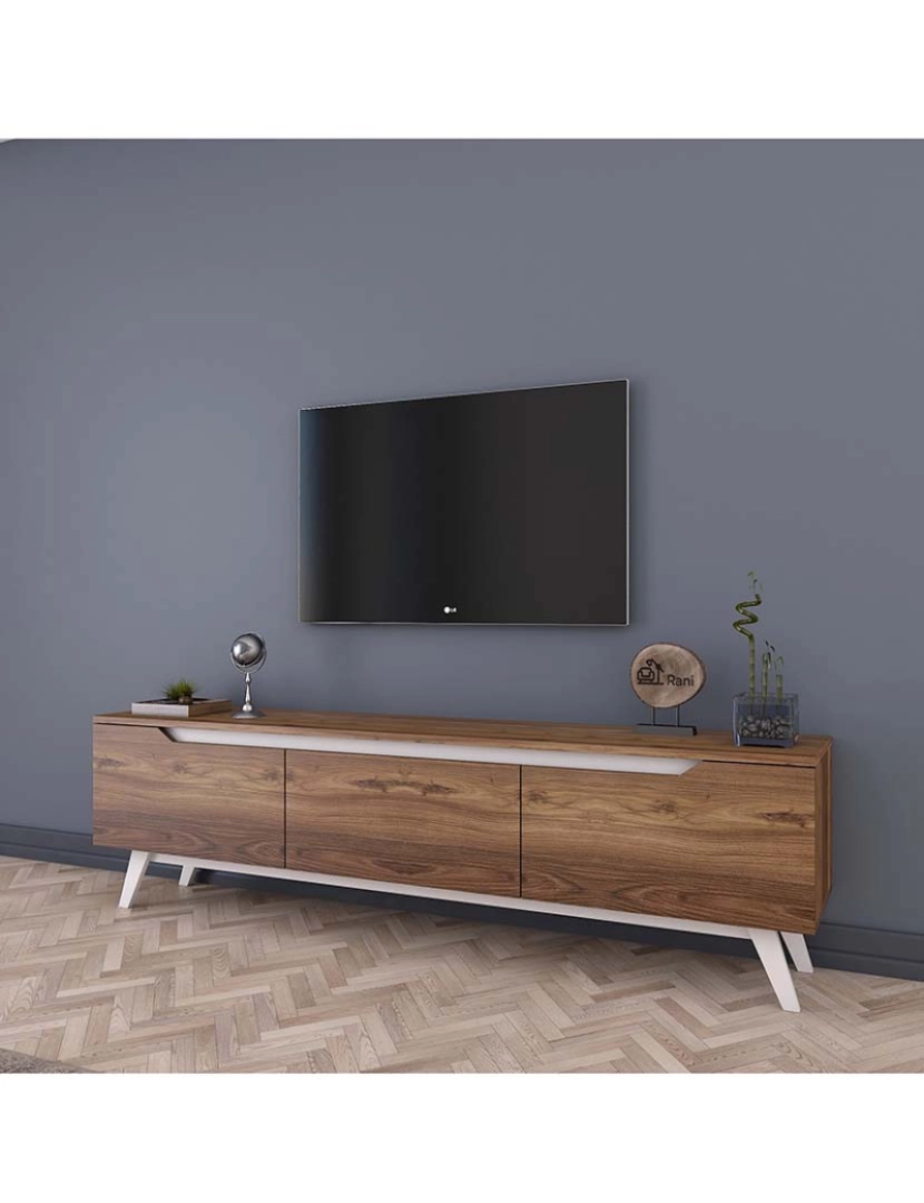 ASR - Móvel Tv Branco Walnut