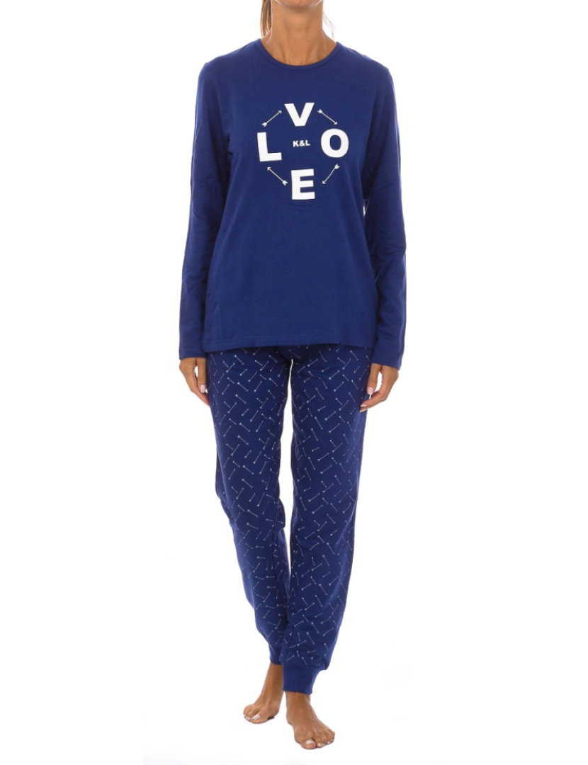 Kisses and Love - Pijama de Inverno Senhora Love Arrows Azul-Marinho