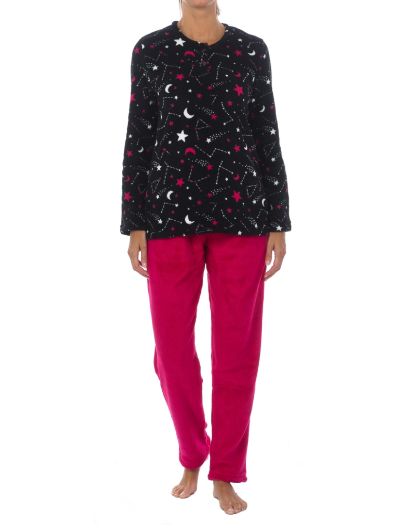 Kisses and Love - Pijama Senhora Preto e Rosa