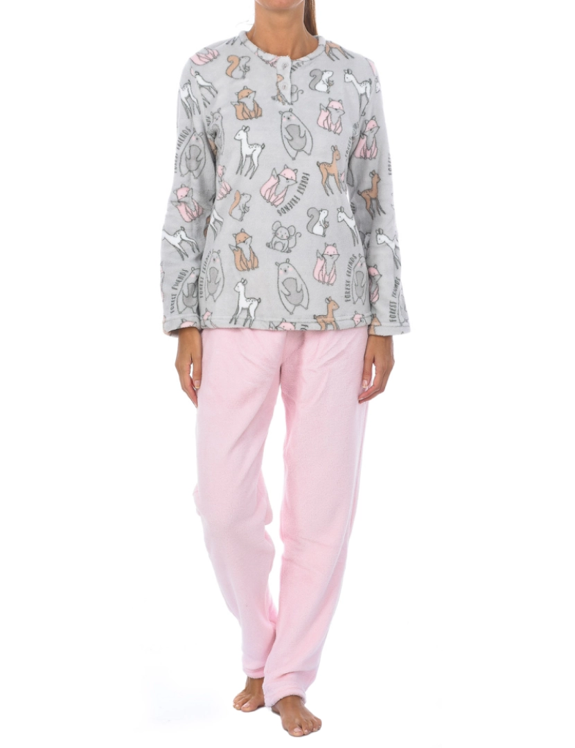 Kisses and Love - Pijama Senhora Rosa e Cinzento