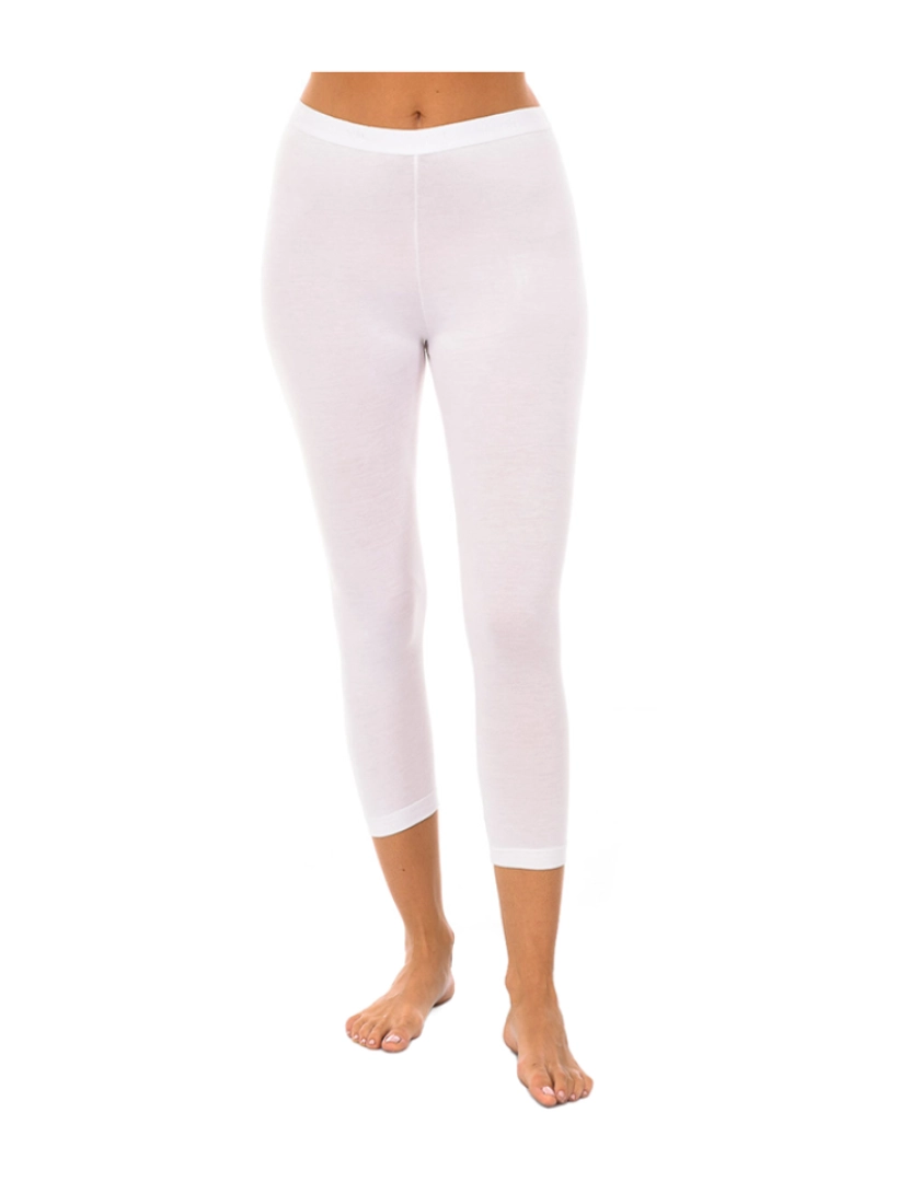 Kisses and Love - Leggings cintura baixa Microfibra Senhora Branco