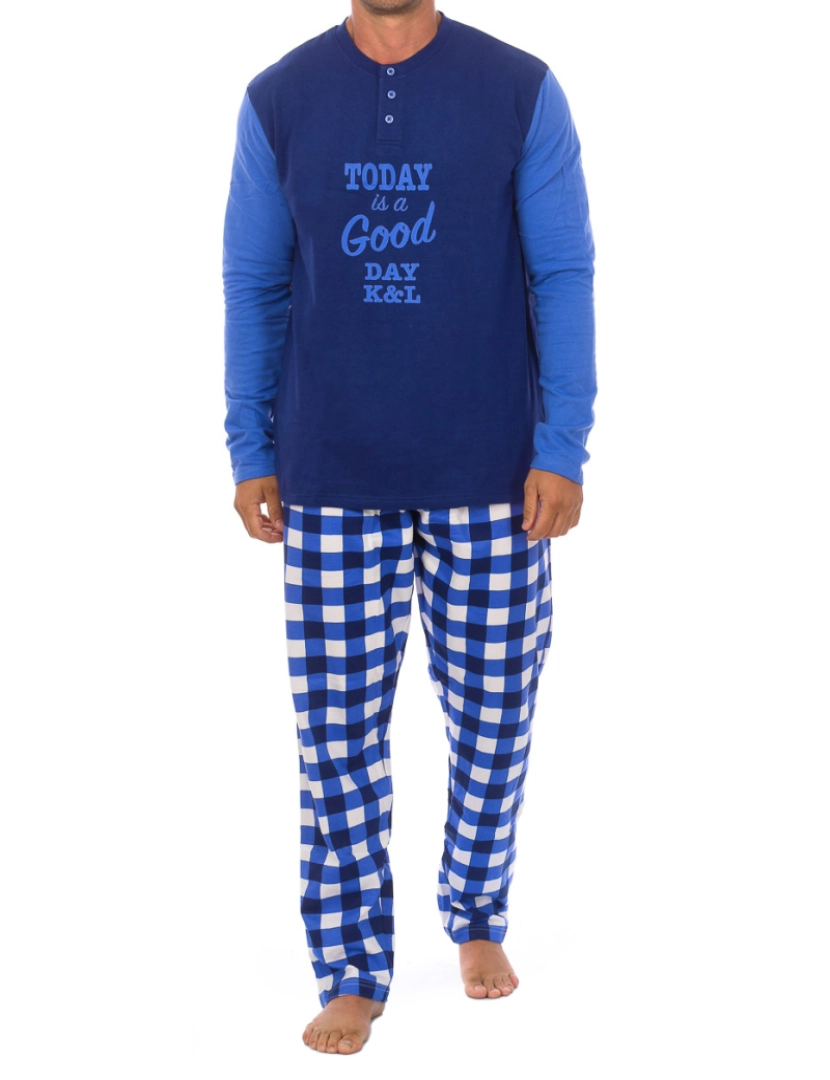 Kisses and Love - Pijama M. Comprida Homem Today Azul