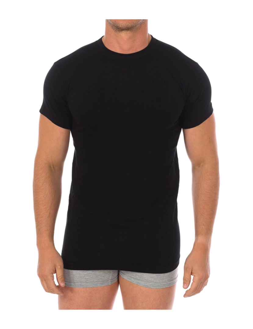 Kisses and Love - T-shirt M. Curta interior Homem Preto