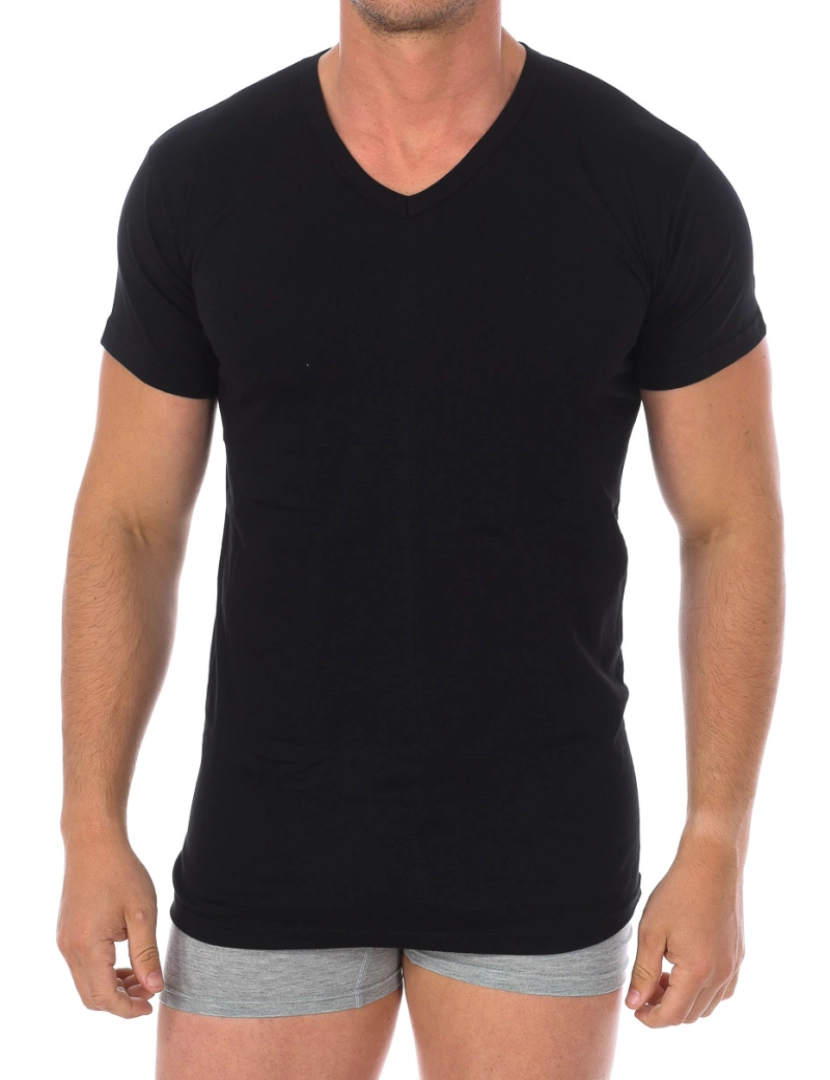 Kisses and Love - T-shirt M. Curta interior Homem Preto