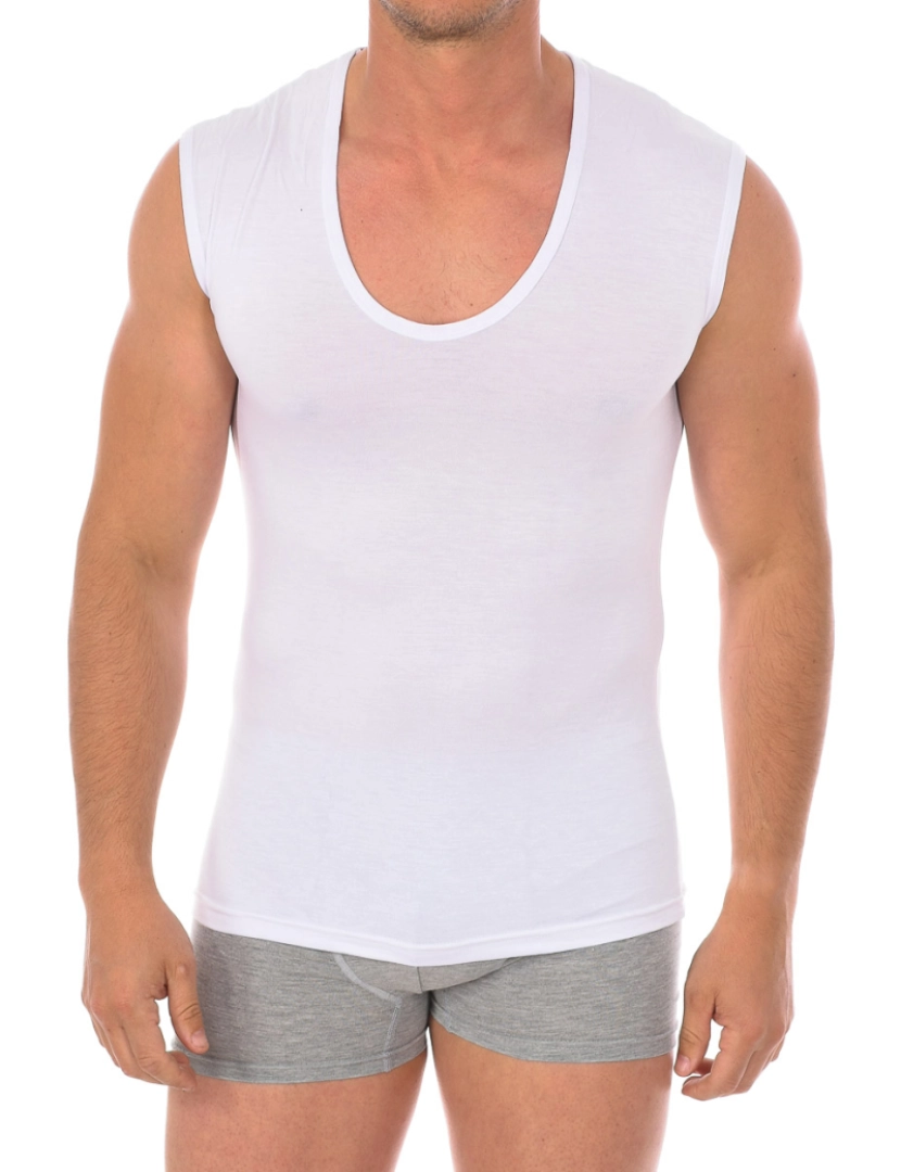 Kisses and Love - T-shirt sem Mangas Interior Homem Branco