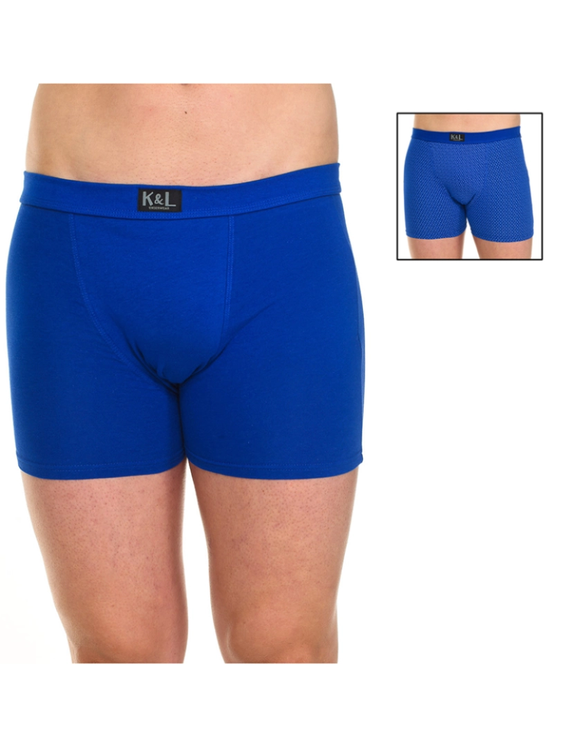 Kisses and Love - Pack-2 Basic Boxers Homem Círculos Azul 