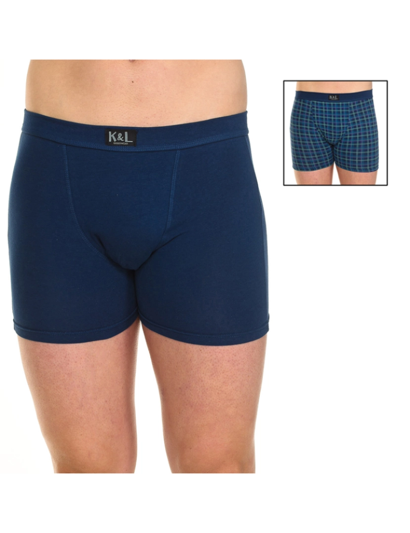 Kisses and Love - Pack-2 Basic Boxers Homem Riscas Verdes Azul 