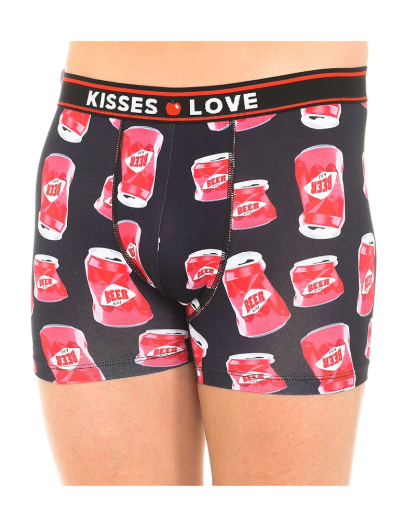 Kisses and Love - Boxers Homem Vermelho Preto