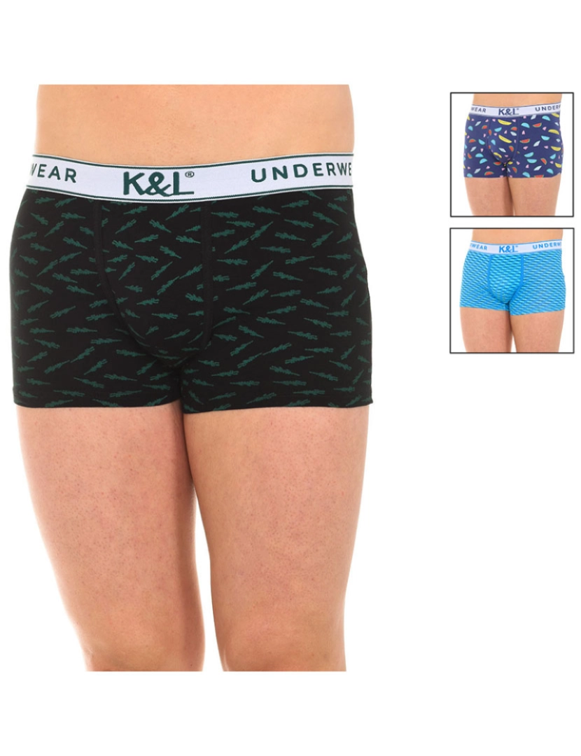 Kisses and Love - Pack-3 Boxers Homem Padrão Multicolorido